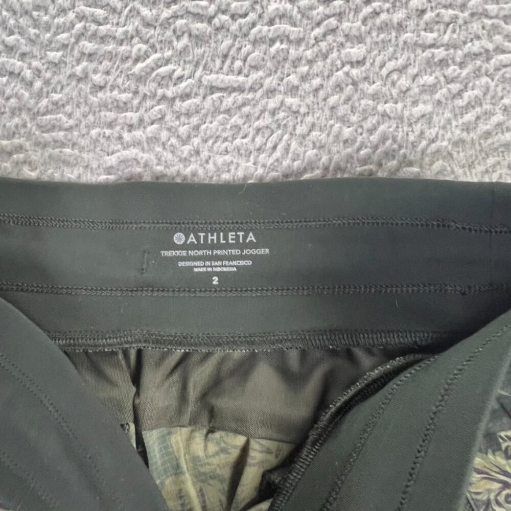 Athleta Trekkie North Joggers Womens 2 Green Floral Printed Athletic Casual - Picture 7 of 8